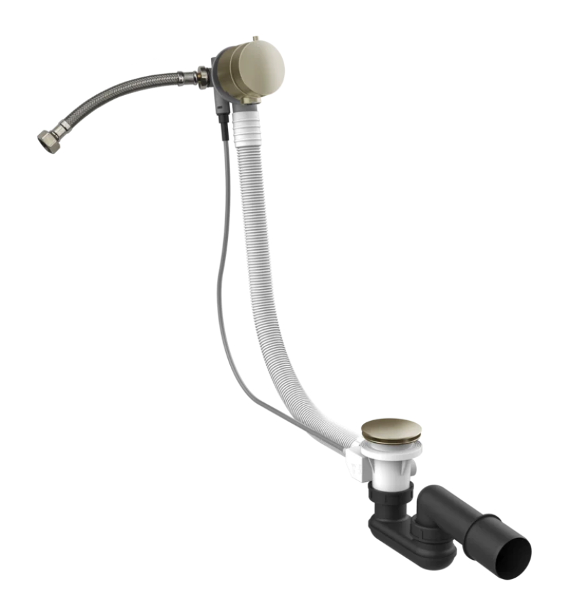 Слив-перелив для ванны Gessi Technical Accessories, h600 мм, с системой наполнения ванны через перелив, цвет Finox Brushed Nickel
