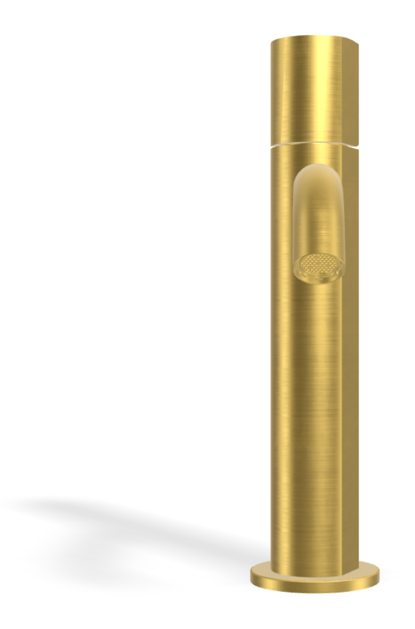 Смеситель для раковины Carlo Frattini SO, с донным клапаном Click-Clack, 2 гибкими шлангами, без ручки, Н-241 мм, цвет золото брашированное - изображение 1