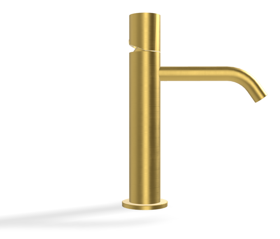 Смеситель для раковины Carlo Frattini SO, с донным клапаном Click-Clack, 2 гибкими шлангами, без ручки, Н-241 мм, цвет золото брашированное - изображение 2