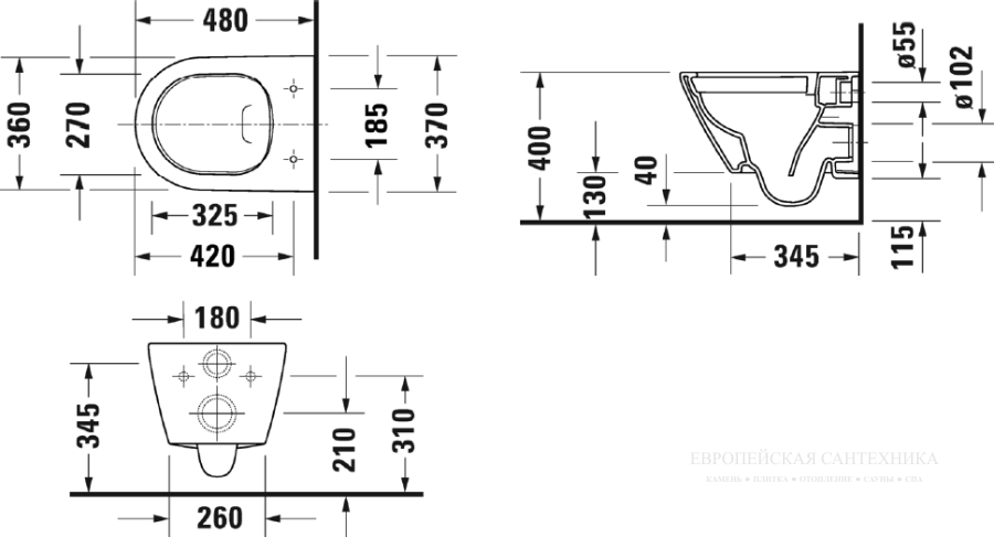 Унитаз Duravit D-Neo Rimless подвесной, 370x540 мм, цвет белый - изображение 7