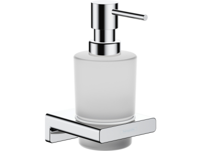 На изображении товар Дозатор для жидкого мыла Hansgrohe AddStoris Q, настенный, цвет хром от официального представителя в Москве