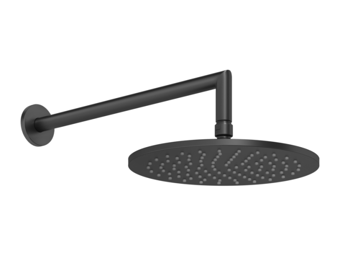На изображении товар Верхний душ Gessi Anello, Ø250 мм, шарнирный с настенным держателем, цвет Matte Black от официального представителя в Москве