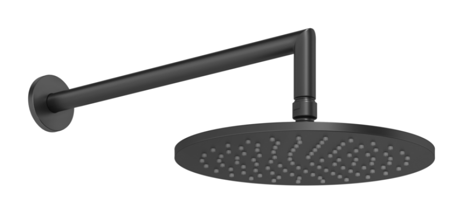 Верхний душ Gessi Anello, Ø250 мм, шарнирный с настенным держателем, цвет Matte Black