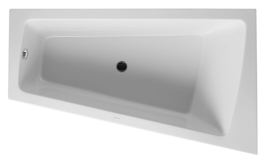 Ванна Duravit Paiova, 1700x1000 мм, наклон справа, с фронтальной панелью, цвет белый