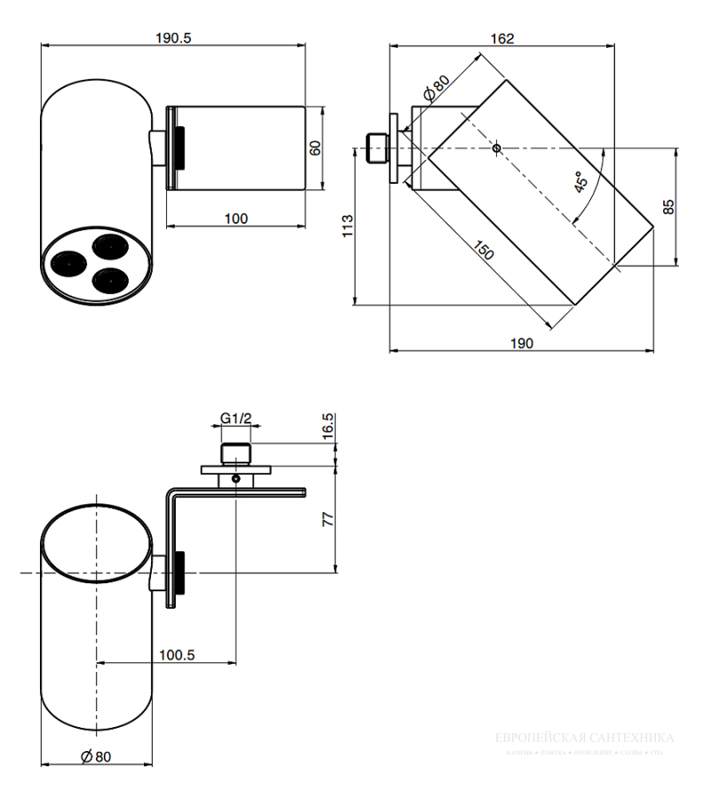 Ёршик настенный Carlo Frattini Rotola  с металлической колбой, цвет никель брашированный - изображение 2