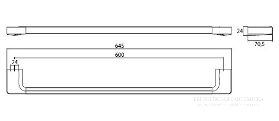 Полотенцедержатель, Emco Trend, 645 х 24 мм, хром - изображение 3