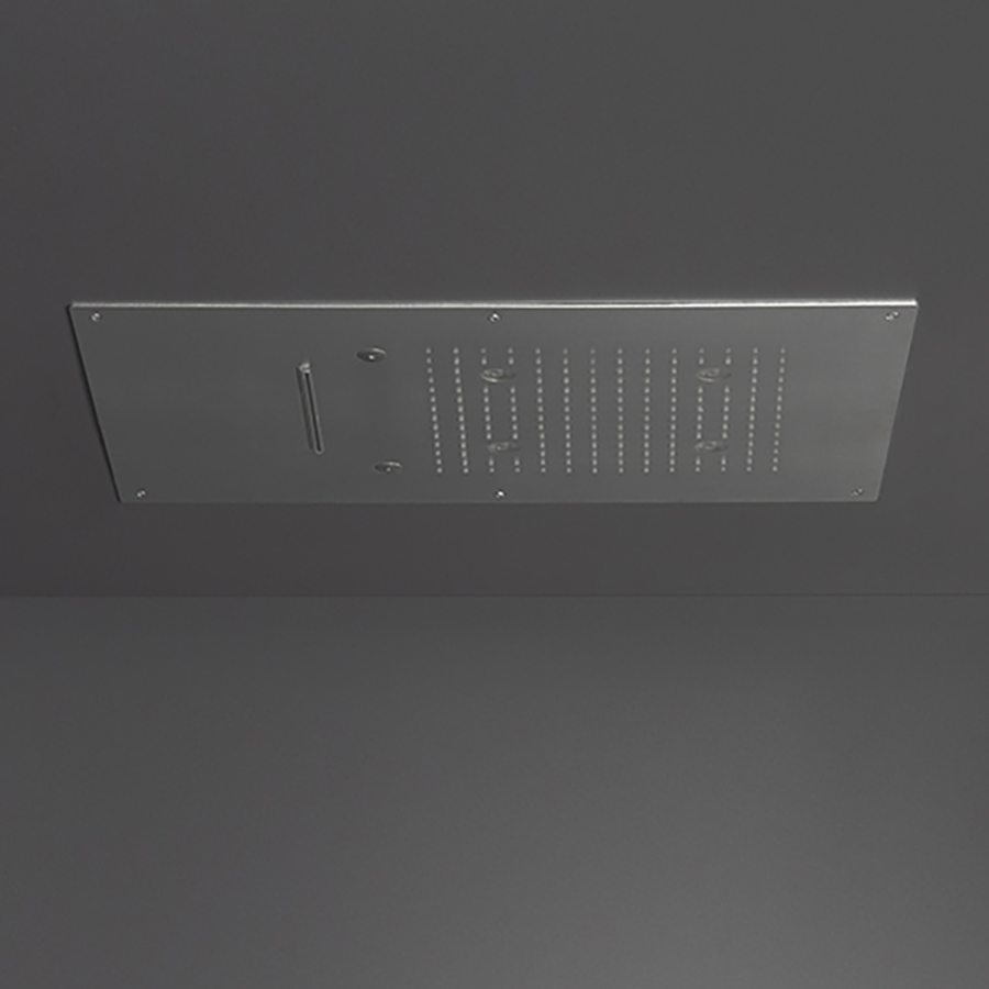 Верхний душ CEA Design Acqua E Luce, встраиваемый, 400х550 мм, 3 режима, с белой LED подсветкой и блоком управления, цвет светлое золото сатинированное - изображение 1