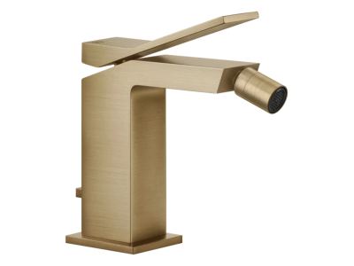 Смеситель для биде Gessi Rettangolo K, однорычажный, с донным клапаном, цвет Warm Bronze Brushed PVD