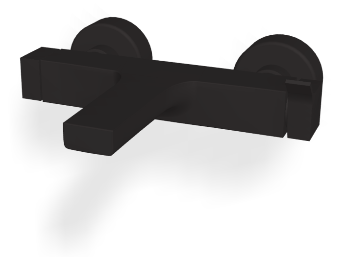На изображении товар Смеситель для ванны Carlo Frattini Zeta, без душевого комплекта, внешний монтаж, цвет матовый чёрный от официального представителя в Москве