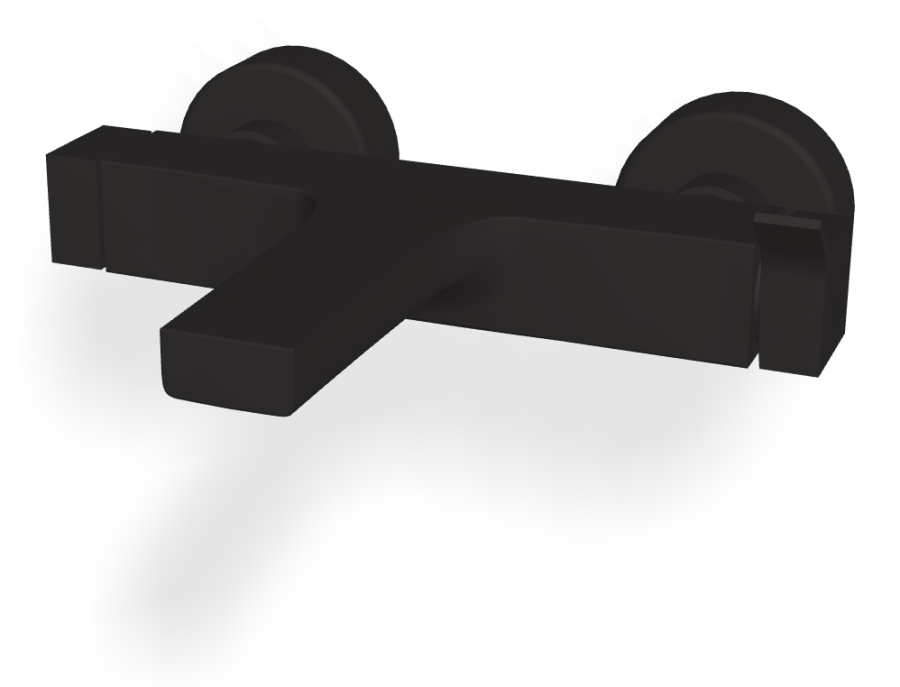 Смеситель для ванны Carlo Frattini Zeta, без душевого комплекта, внешний монтаж, цвет матовый чёрный