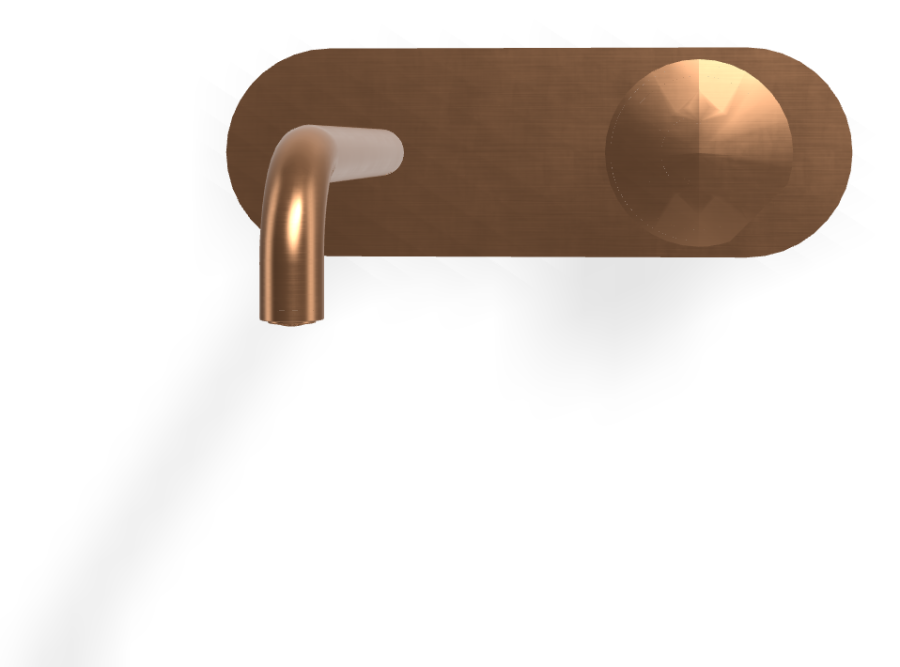 Смеситель для раковины Carlo Frattini SO, настенный, без ручки, с донным клапаном Click-Clack, излив 200 мм, внешняя часть, цвет брашированная янтарная бронза - изображение 1