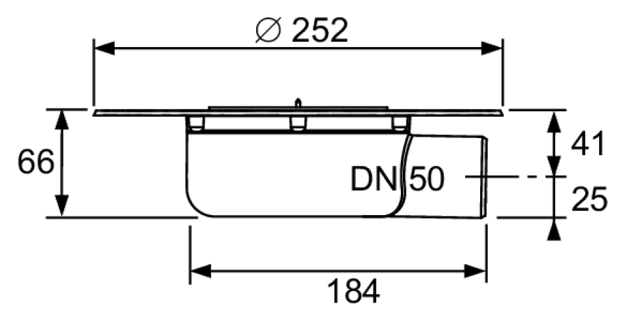 Сифон TECEdrainpoint S DN 50, для террасы, с универсальным фланцем Seal System - изображение 1