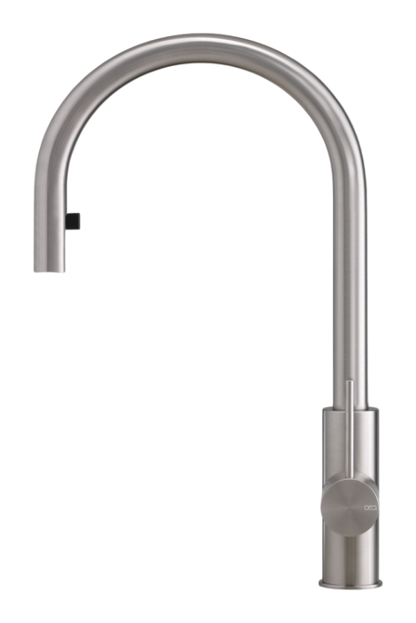 Смеситель для кухни Cea Design Milo360, излив H. 415 мм, выдвижной душ, цвет Black Diamond сатинированный