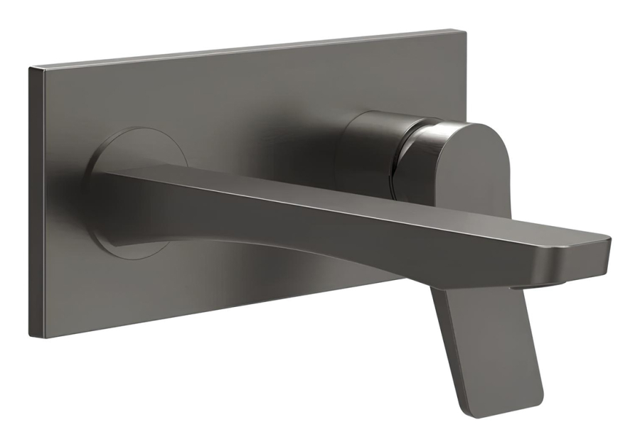 Смеситель для раковины Gessi Rilievo, настенный, со средним изливом, встраиваемый, внешняя часть, цвет Black Metal Brushed PVD