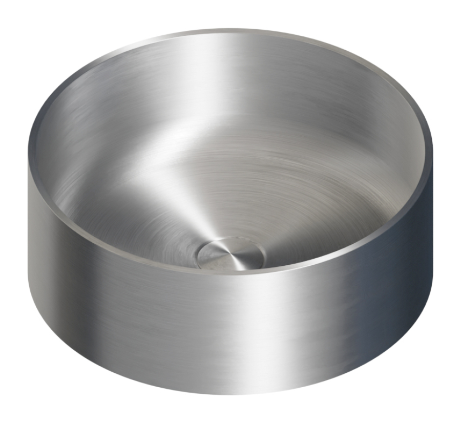 Раковина Newform Solo Steel E L., накладная, Ø355х138h мм, в комплекте донный клапан, нержавеющая сталь, без перелива, цвет PVD Brushed Copper Bronze