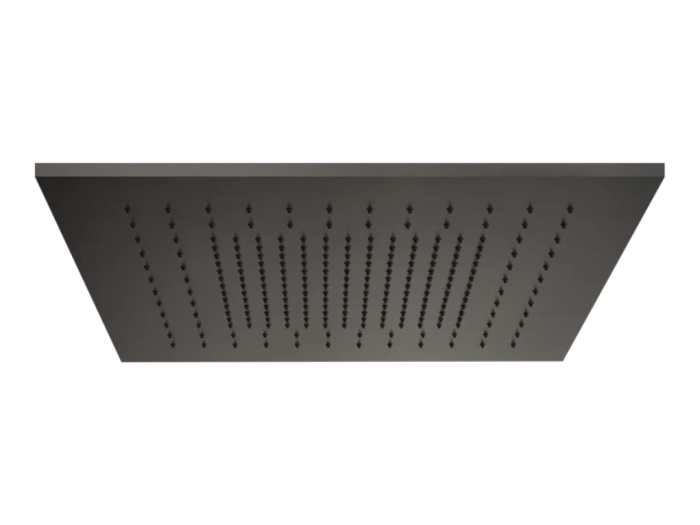 На изображении товар Накладная панель Gessi Afilo, функция тропический ливень, внешняя часть, 500x500 мм, цвет Black Metal Brushed PVD от официального представителя в Москве