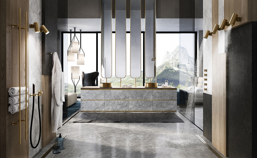 Термостат Gessi316, встраиваемый, на 4 потребителя, внешняя часть, цвет Steel Brushed - изображение 1