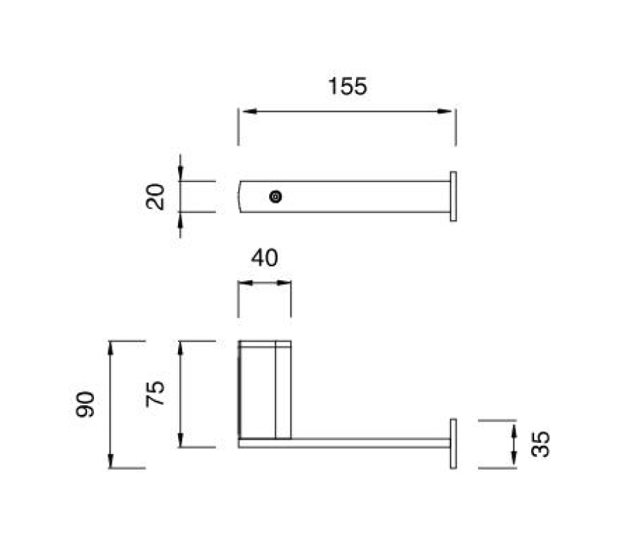 Бумагодержатель CEA Design Lutezia, настенный, монтаж слева, цвет сатинированная сталь - изображение 2