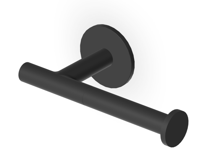 На изображении товар Бумагодержатель  Zucchetti Pan без крышки, настенный, цвет мягкий чёрный от официального представителя в Москве