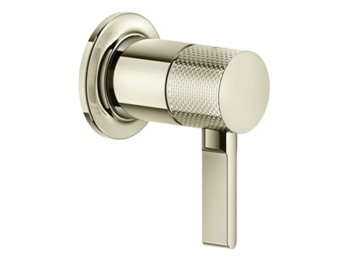 На изображении товар Смеситель Gessi Inciso, встраиваемый, однорычажный, на 1 выход, внешняя часть, цвет Nickel PVD от официального представителя в Москве