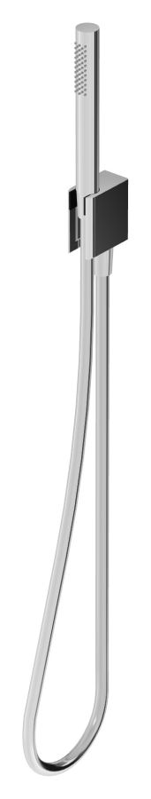 Ручной душ Zucchetti Shower, настенный: лейка, шланговое подсоединение со встроенным держателем, цвет хром