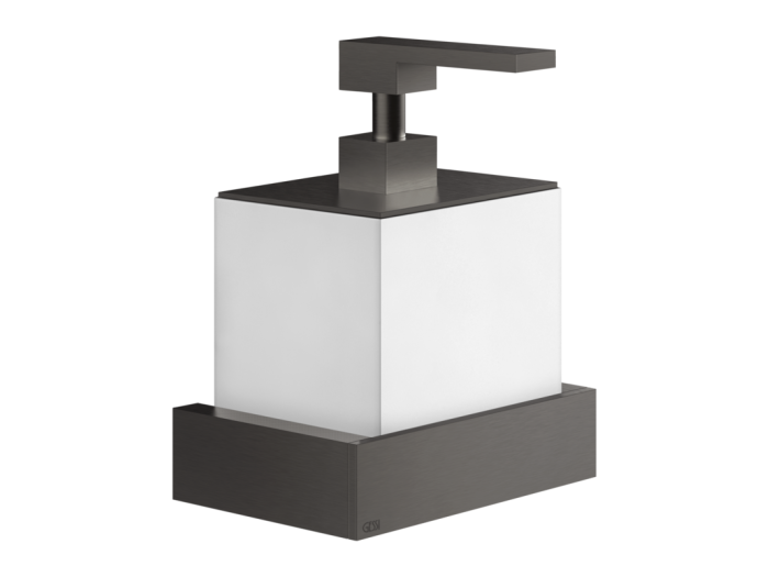 На изображении товар Дозатор для жидкого мыла Gessi Rettangolo, настенный, цвет Black Metal Brushed PVD от официального представителя в Москве