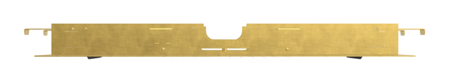 Верхний душ Carlo Frattini Harmonia, потолочный, с защитой от известкового налёта, с ливневой струёй и 2 каскадами, 700x400 мм, цвет брашированное золото - изображение 1