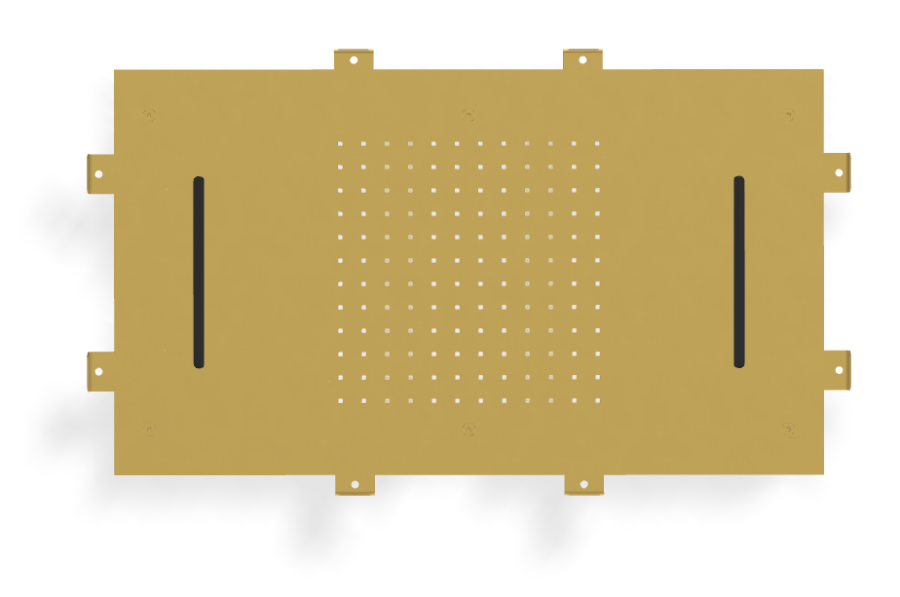 Верхний душ Carlo Frattini Harmonia, потолочный, с защитой от известкового налёта, с ливневой струёй и 2 каскадами, 700x400 мм, цвет брашированное золото - изображение 2