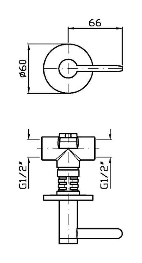Вентиль Zucchetti Isy22, настенный, круглая розетка Ø 60 мм, внешняя часть, цвет Brushed Сhocolate PVD - изображение 1
