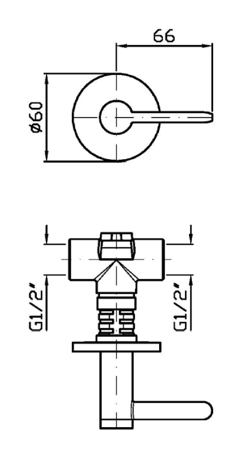 Вентиль Zucchetti Isy22, настенный, круглая розетка Ø 60 мм, внешняя часть, цвет Brushed Сhocolate PVD - изображение 1
