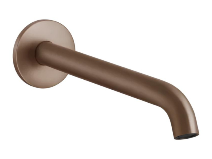На изображении товар Излив Gessi316, настенный, с индивидуальной длиной 300 мм, цвет Copper Brushed PVD от официального представителя в Москве