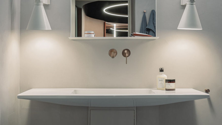 Излив Gessi316, настенный, с индивидуальной длиной 300 мм, цвет Copper Brushed PVD - изображение 1