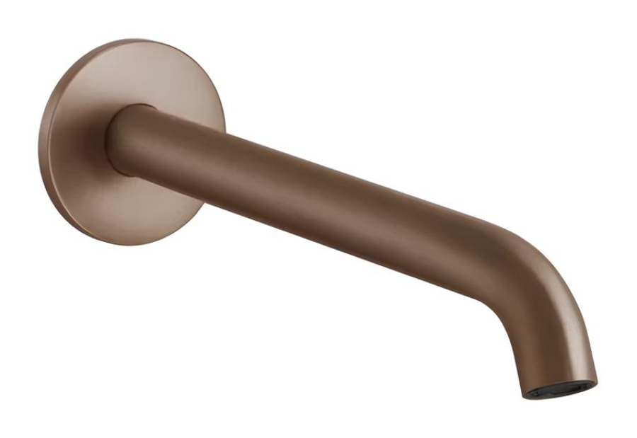 Излив Gessi316, настенный, с индивидуальной длиной 300 мм, цвет Copper Brushed PVD