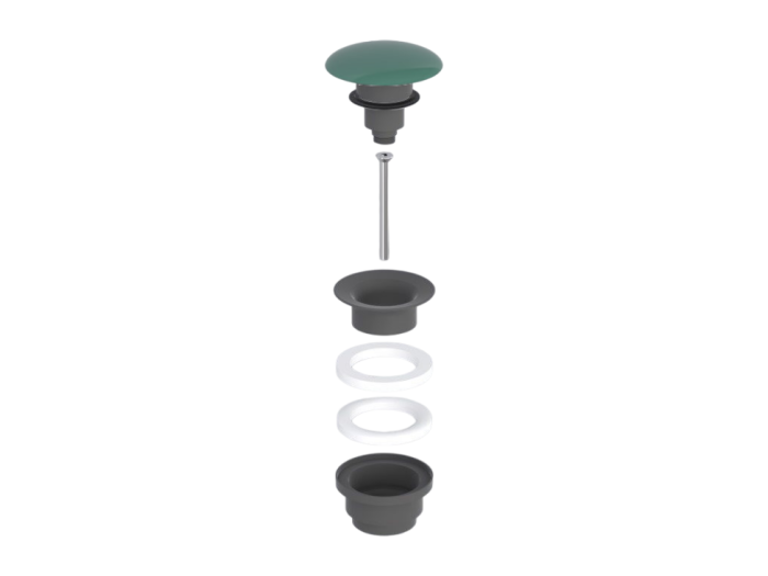 Донный клапан Cielo Click-Clack, цвет Cemento матовый с керамической крышкой, цвет Smeraldo