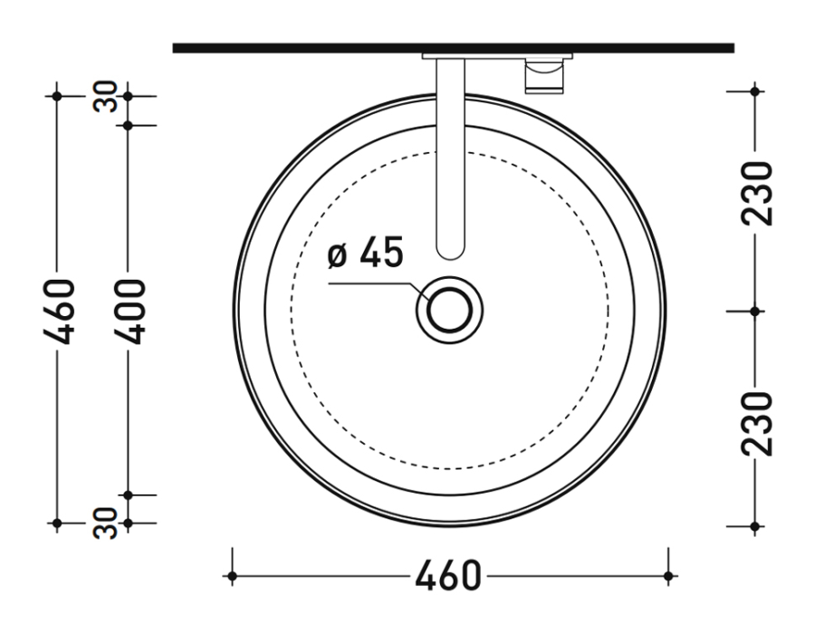 Раковина Flaminia Bonola, накладная, Ø460 мм, без перелива, цвет Latte - изображение 1