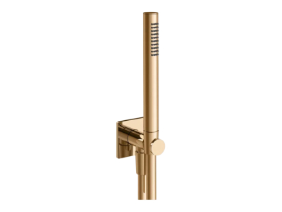 На изображении товар Ручной душ Gessi Inverso Bath&Shower, со встроенным держателем, лейкой, гибким шлангом 1500 мм, цвет Warm Bronze PVD от официального представителя в Москве