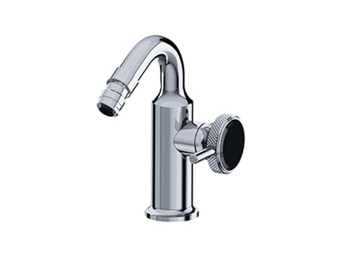 На изображении товар Смеситель Joerger Valencia, для биде, на 1 отверстие, поворотный излив, аэратор, однорычажный, донный клапан, цвет благородная латунь/лабрадорит от официального представителя в Москве