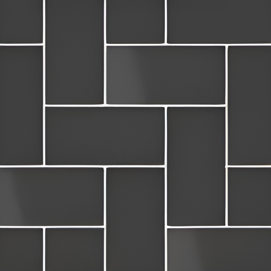Micro. Керамогранит Microtiles Herringbone Mix Glaze Black 40,2x40,2