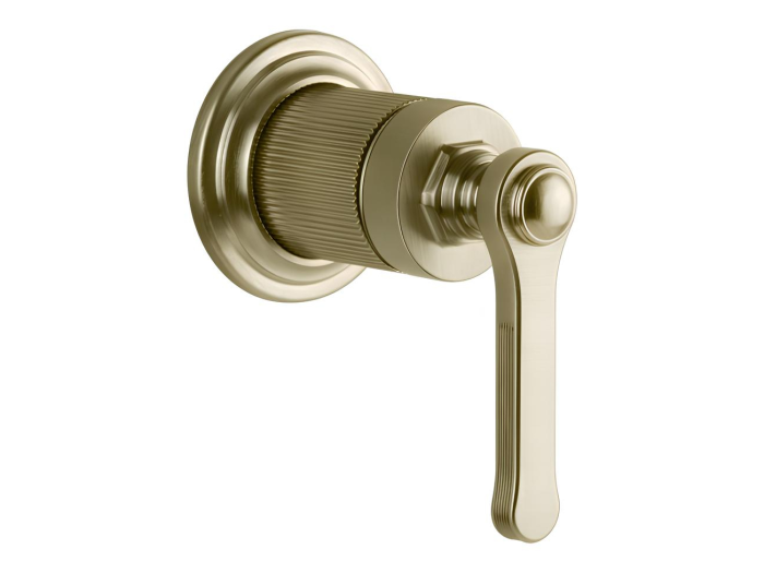 На изображении товар Смеситель Gessi Venti20, настенный, на 1 выход, внешняя часть, цвет Brushed Brass PVD от официального представителя в Москве