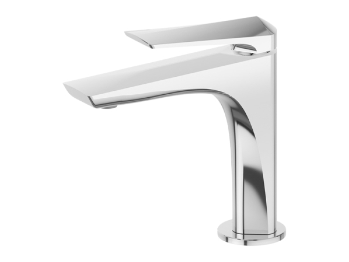 На изображении товар Смеситель для раковины Newform Delta Zero, на 1 отверстие, H 125 мм, без донного клапана, цвет PVD Br. Gun Metal от официального представителя в Москве