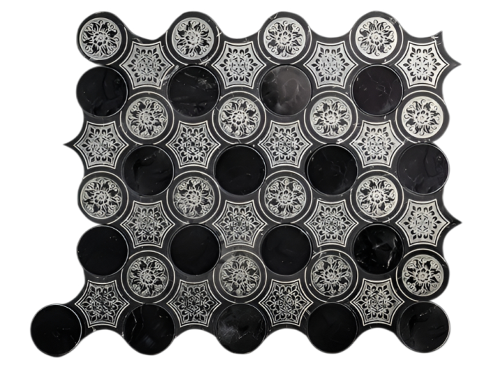 На изображении товар Akros Venezia Камень La Dolce Vita Luce Ieri Old Nero Marquinia 29,5х36,5х1 от официального представителя в Москве