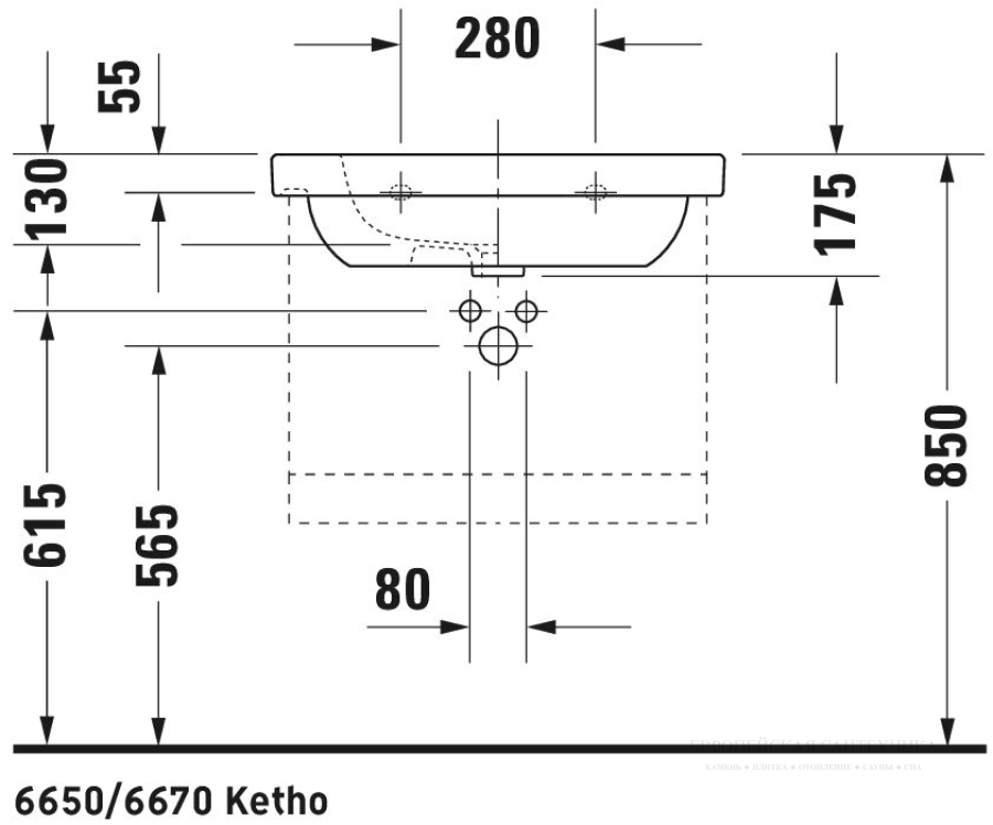 Раковина Duravit D-Code для мебели, 650х480 мм, 1 отверстие под смеситель, цвет белый - изображение 4