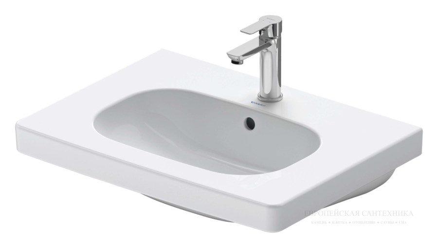 Раковина Duravit D-Code для мебели, 650х480 мм, 1 отверстие под смеситель, цвет белый