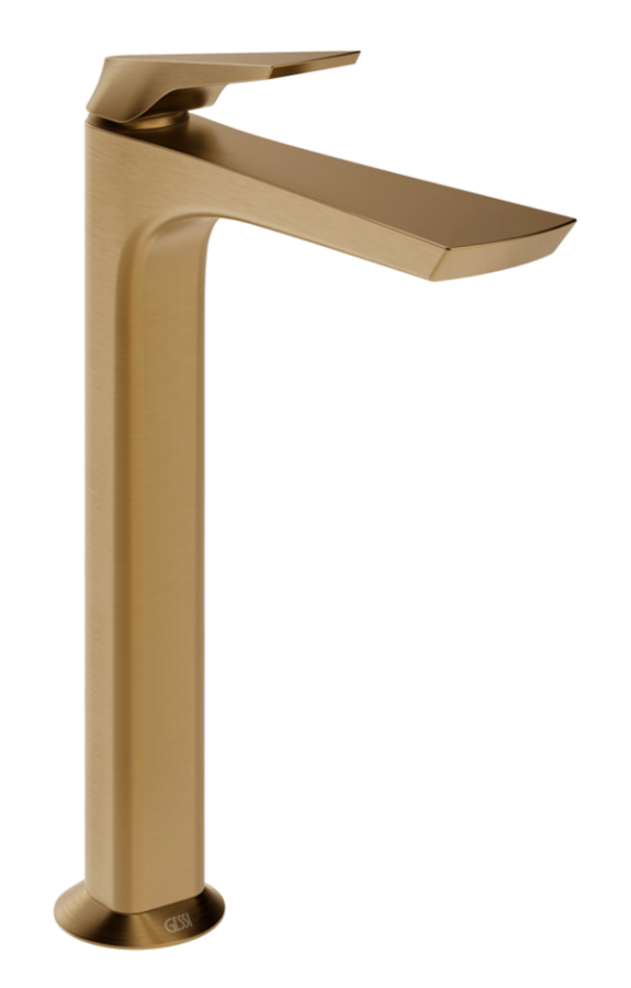 Смеситель для раковины Gessi Ventaglio, высокий, без донного клапана, цвет Warm Bronze Brushed PVD