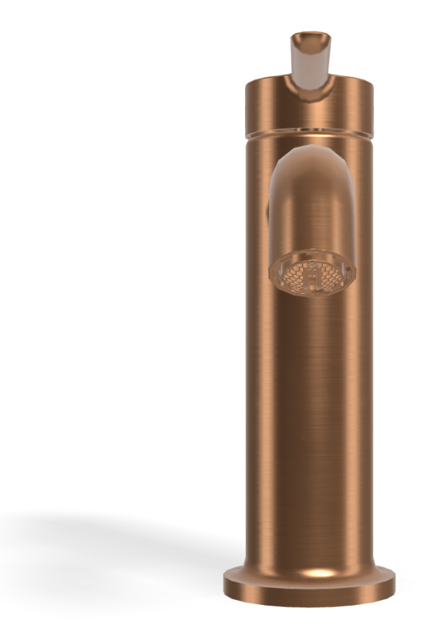 Смеситель для раковины Carlo Frattini Snap, с 2 гибкими шлангами, донным клапаном, глубина 142 мм, цвет брашированная янтарная бронза - изображение 1