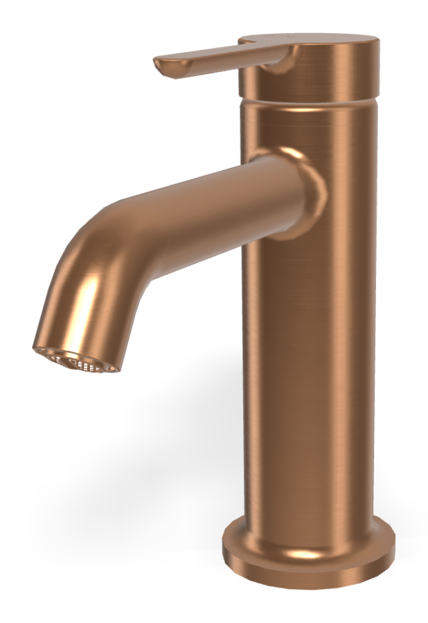 Смеситель для раковины Carlo Frattini Snap, с 2 гибкими шлангами, донным клапаном, глубина 142 мм, цвет брашированная янтарная бронза