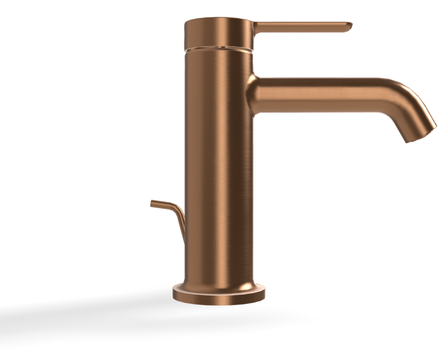 Смеситель для раковины Carlo Frattini Snap, с 2 гибкими шлангами, донным клапаном, глубина 142 мм, цвет брашированная янтарная бронза - изображение 2