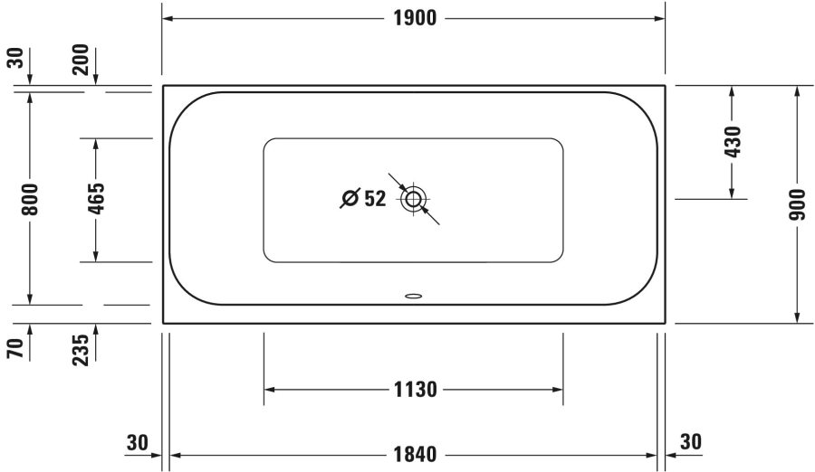 Ванна Duravit Happy D.2, встраиваемая, 1900х900 мм, с двумя наклонами для спины, цвет белый - изображение 5