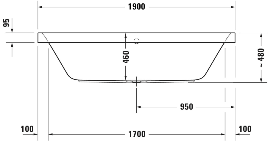 Ванна Duravit Happy D.2, встраиваемая, 1900х900 мм, с двумя наклонами для спины, цвет белый - изображение 4