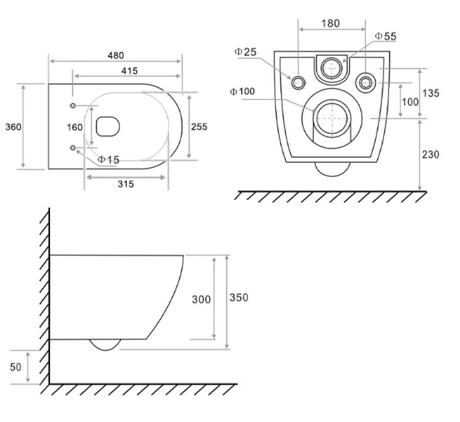 Унитаз TECEspring Model K подвесной, 480х360 мм, в комплекте с сиденьем, безободковый, цвет белый - изображение 6